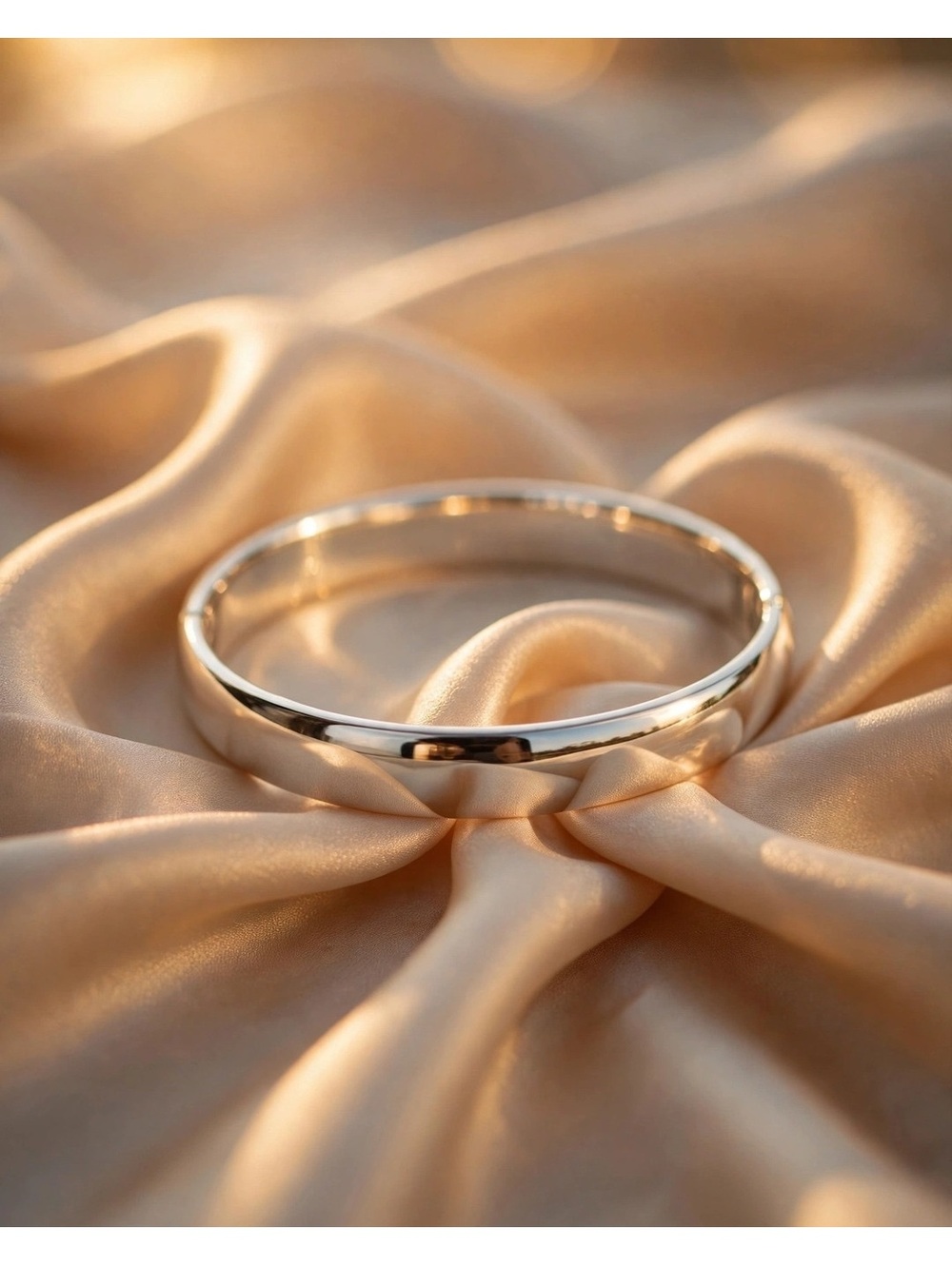 S925 Sterling Silver Wide Bangle Bracelet – 2.5 Inch Diameter, High Polish